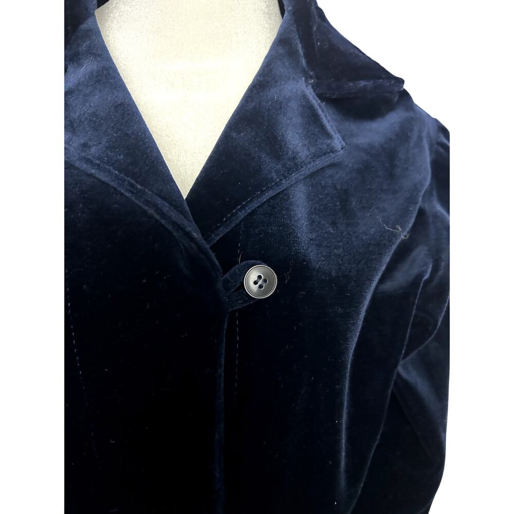 Act lll Vintage 70's Boho Navy Velvet top - Picture 4 of 5